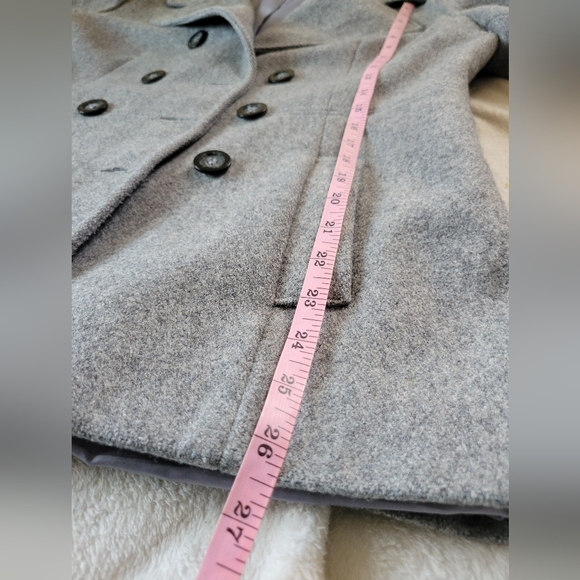 Mario De Pinto | MDP | Chic Gray VTG Double-Breasted Wool Blend Peacoat - Picture 9 of 12